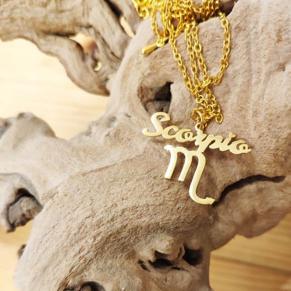 Scorpio zodiac sign stainless steel necklace - Picture 2 of 3